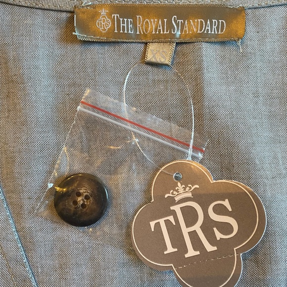 The Royal Standard Dorado Button Gray Wrap Dress - Picture 10 of 13
